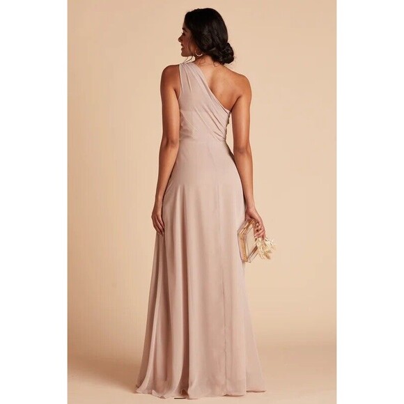 Womens Size S Birdy Grey Kira Chiffon Taupe Bridesmaid Dress NWT - Picture 3 of 10